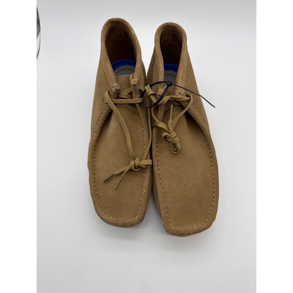 Clarks Collection Shacre Boot Men 12 Dark Sand Suede Chukka Wallabee leather EUC
